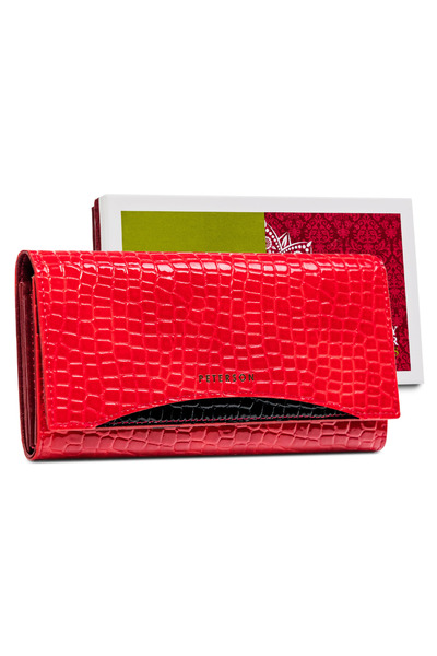 Other Large, patent leather women's wallet with an animal pattern - Peterson