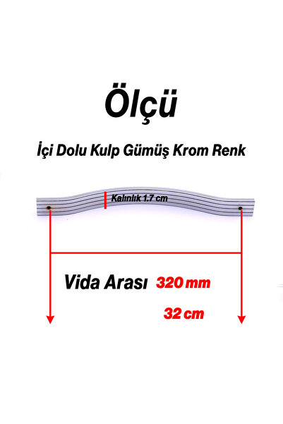 Badem10 Hyacinth 320 mm Straight Chrome Silver Handle Metal Furniture Drawer Cabinet Door Handle Modern Kitchen Handles