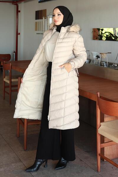 Modamihram Яке с качулка и подплата, бежово 6155