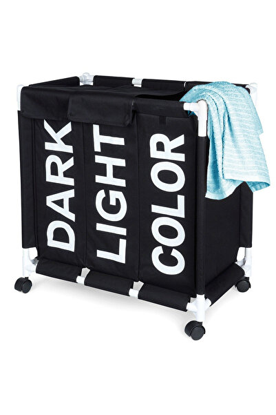 Other Laundry basket with wheels, three compartments, 137 l