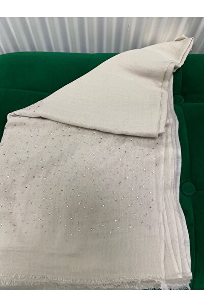 Eşarpevi Taşlı pamuk şal bej