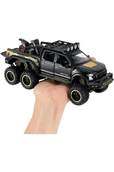 TOY GARDEN Diecast Metal Toy Pickup Truck with Sound & Light (Black)