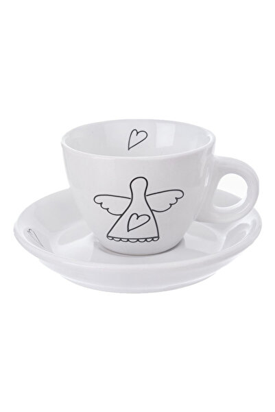 Other White ceramic cup with saucer for espresso 90 ml 2 pcs.