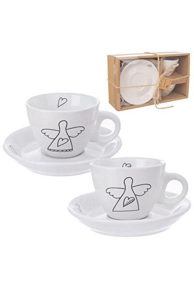 Other White ceramic cup with saucer for espresso 90 ml 2 pcs.