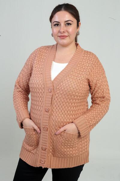 By Saygı Women's Basket Knit Tunic Cardigan with Pockets