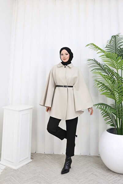KEJAN TEKSTİL Kejan Belted Poncho
