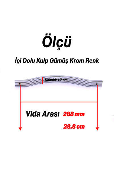 Badem10 Hyacinth Straight Chrome Silver Handle 288 mm Metal Furniture Drawer Cabinet Door Handle Modern Kitchen Handles