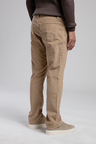 Lee Cooper Ricky High Waist Straight Cut Straight Leg Beige Men's Trousers