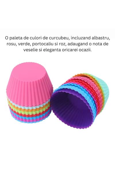 iTin Set of 24 Reusable Silicone Muffin Pans, Multicolor, 6.5 cm, Food Grade