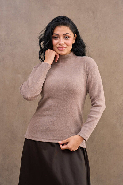 KÜÇÜĞÜM BUTİK Beige Long Sleeve High Neck Badi