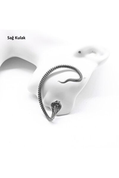 Viking Ear Cuff Kobra Tasarım Hızma Model S+ Kalite 316L Paslanmaz Kararmaz Ç...