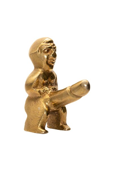 Kalender Döküm Pirinç Döküm El Yapımı Biblo Bereket Tanrısı 6cm