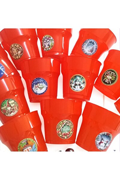 Armada 12-Pack Christmas Themed Red Plastic Cups (180 ml - 7 cm)
