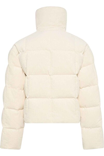 Calvin Klein Yalıtımlı Tüy Şişme Krem Kadife Ceket