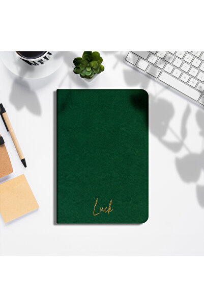 Kum Yayınevi Luck Notebook - Textured Thermo Hard Cover - Checkered 192 Pages – 15X21.3Cm - Green
