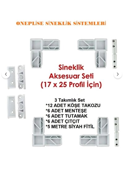 Günalp Pvc Aksesuar Beyaz Sineklik Aksesuar Set Kapı Pencere Sineklik Aksesua...