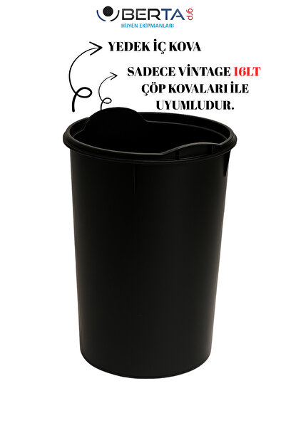 Berta Hijyen Yedek İç Kova 16LT - Vintage 16Lt İç Kova Çöp Kovası - Sadece Vi...