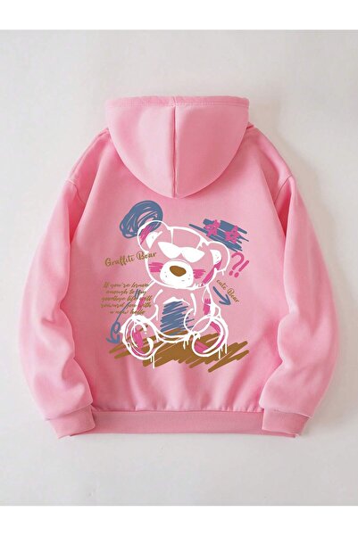 ZEMLİYA Hanorac cu glugă, căptușit termic, cu imprimeu ursuleț și buzunar tip...