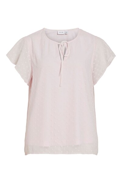 VILA Oberteil mit kurzen Ärmeln Gepunktetes