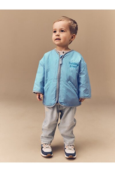 Next Baby Light Blue Waterproof Embroidered Coat