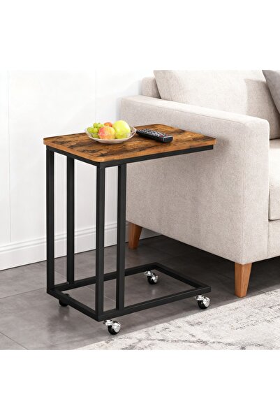 Topone1Topone1 C-shaped side table, coffee table, suitable for sofa, bedside, and living room use, with wheels