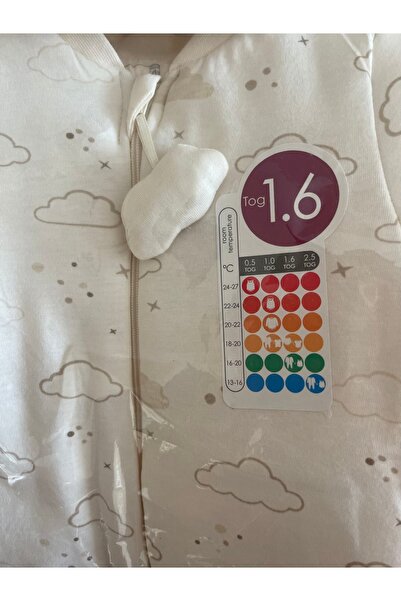 Caramell 100% Cotton 1.6 Tog Inner Padding Double Zipper Cloud Detailed Sleeping Bag