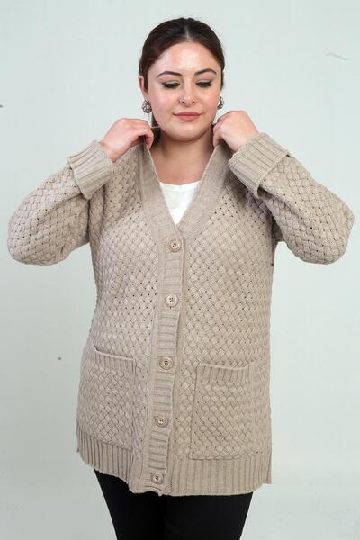 By Saygı Women's Basket Knit Tunic Cardigan with Pockets