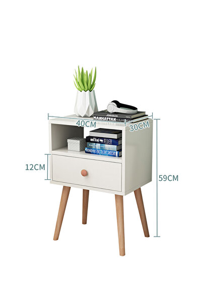 AnneFish 45*35*60cm Nightstand with Drawer Home Bedside Table 2-Tier Modern Nightstands End Coffee Table