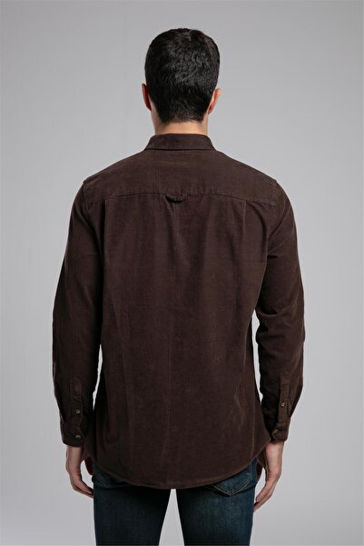 Lee Cooper Wornes Men's Velvet Long Sleeve Shirt