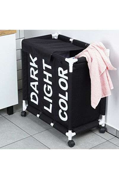 Other Laundry basket with wheels, three compartments, 137 l
