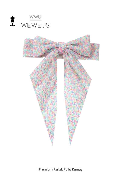 Weweus Ženska ružičasta kopča sa šljokicama i mašnom