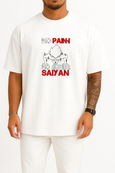 Bahriyeli Collection supradimensionat No Pain No Super Saiyan - Unisex cu des...