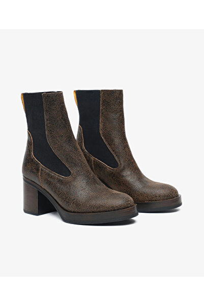 Greyder Women's Brown Genuine Leather Heeled Boots 5K2Db35291