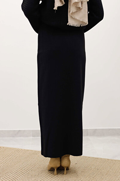 Tesettür Dünyası Knitwear Skirt Tsd250242 Black