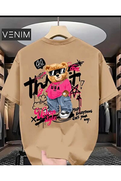 ORVIO Group Urban Style Figürlü Arka Printed Men's T-Shirt