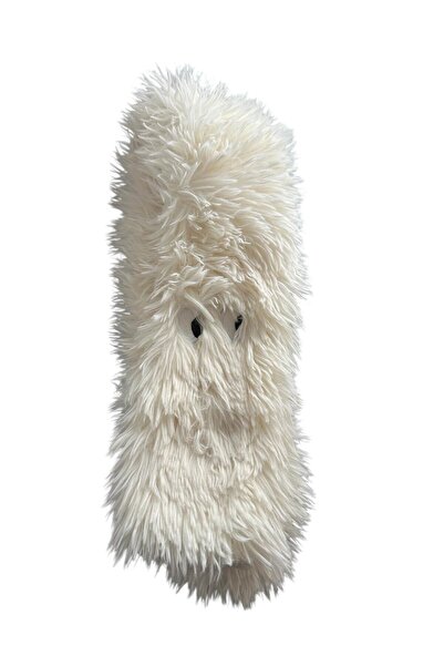 TAKIŞTIR White Color Plush Children's Scarf with Eye Detail