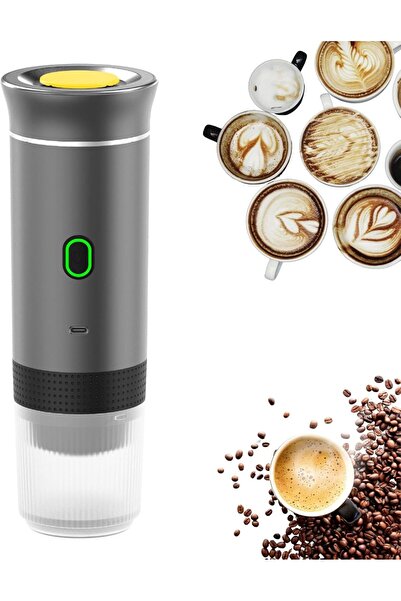 Generic ماكينة صنع الإسبريسو المحمولة، ماكينة صنع الإسبريسو القابلة لإعادة الشحن 3 في 1 للسفر (رمادي)