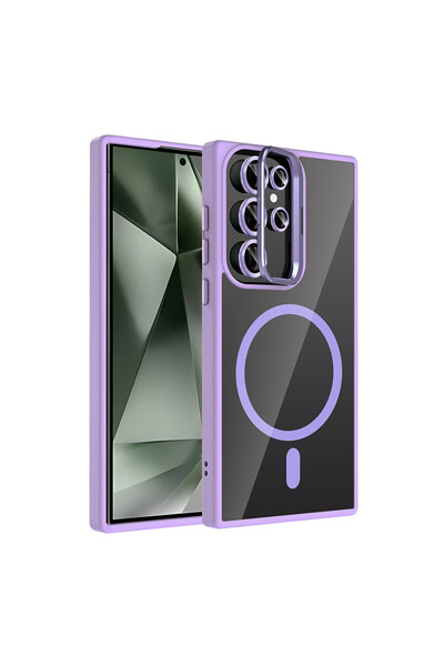 ceppark غطاء حماية جوكو لهاتف سامسونج جالاكسي إس 24 ألترا مع عدسة ريميم وحامل ماجسيف - أرجواني