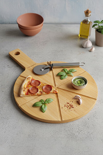 Benante Bambu Yuvarlak Kesme Tahtası - 33 cm x 23 cm