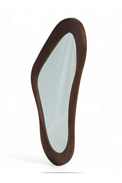 BEC26 Wooden wall mirror with an irregular, streamlined design