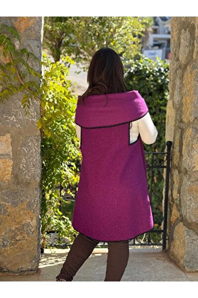 Punta Otantik Yg3698 Flowy Italian Boucle Vest Magenta