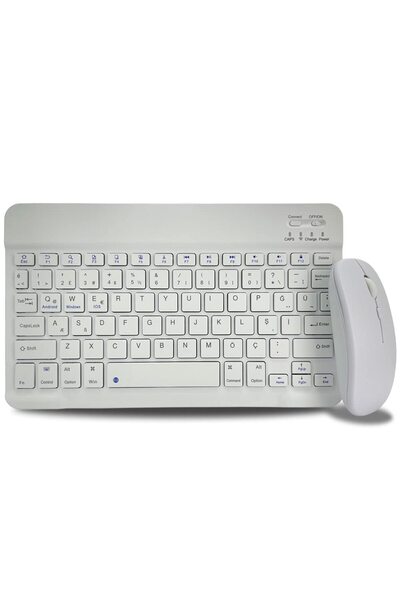 Hype Store Bluetooth Kablosuz Türkçe Klavye ve Fare ile Mini Şarj Edilebilir ...