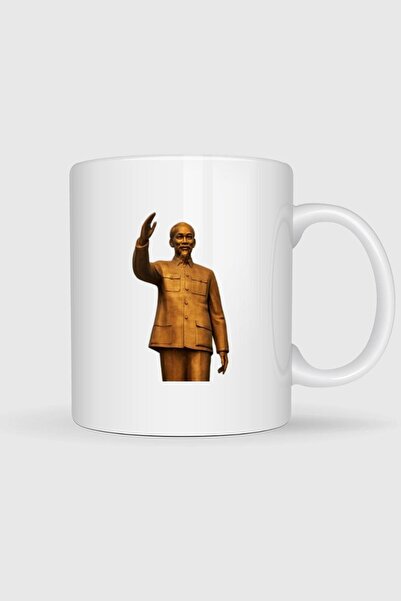 Bahriyeli Collection Metal, Ho Chi Minh, Statue Designed Mug Cup
