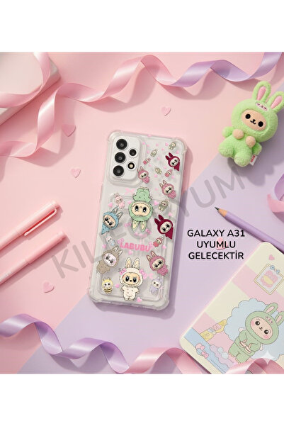 Kılıforyum حافظة لهاتف سامسونج جالاكسي A31 مع حامل بطاقات وحماية للكاميرا وحماية للزوايا مطبوع درجة وحافظة شفافة لبطاقة G