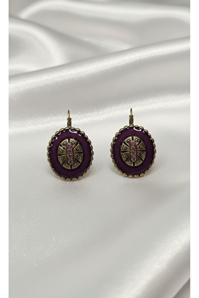 SR Jewelry Box Mor Vintage Osmanlı Motifli Kadın Küpe – Antik Detaylı, El İşçiliği Görünümlü Bohem Küpe