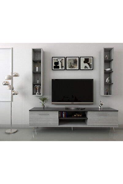 Stylish Home White and gray TV, center, and coffee table set - SH36
