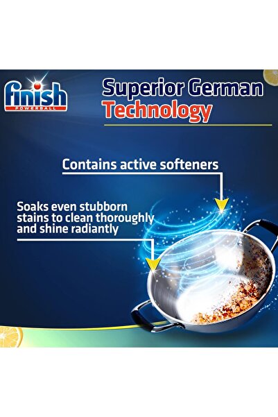 Finish Dishwasher Detergent Powder, Classic Lemon Sparkle Scent, 2.5kg