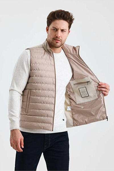 Wellalux Men's Mock Neck Zippered Pocket Vest