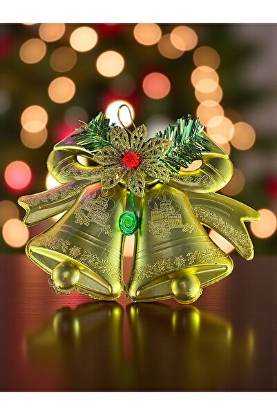 Happyland Yılbaşı Süsü Gold Çanlı Küçük Boy Yılbaşı Ağacı Süsü 15 CM HPY26048