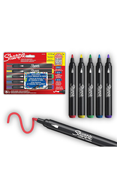 Sharpie CREATIVE MARKERS ACRYLIC PAINT 5'Lİ YUVARLAK UÇ AKRİLİK MARKÖR KALEM SETİ - 2201069